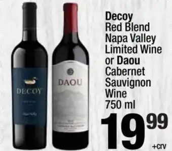 Super King Markets Decoy Red Blend Napa Valley Limited Wine or Daou Cabernet Sauvignon Wine offer