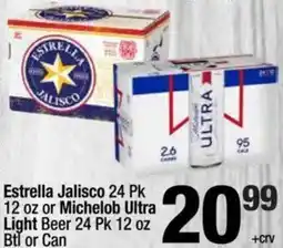 Super King Markets Estrella Jalisco or Michelob Ultra Light Beer offer