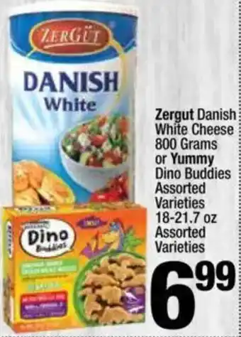 Super King Markets Zergut Danish White Cheese or Yummy Dino Buddies Assorted Varieties offer