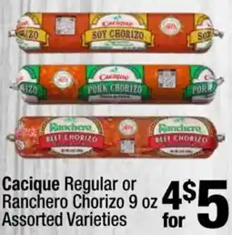 Super King Markets Cacique Regular or Ranchero Chorizo offer