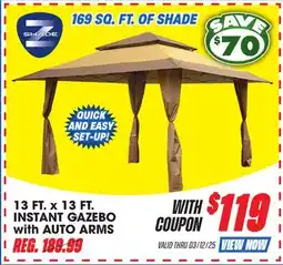 Big 5 Z-Shade 13' x 13' Instant Gazebo with Auto Arms offer