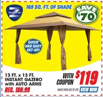 Big 5 Z-Shade 13' x 13' Instant Gazebo with Auto Arms offer