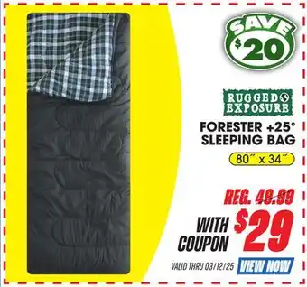 Big 5 Rugged Exposure Forester +25° Sleeping Bag offer