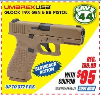 Big 5 Umarex Glock 19X Gen 5 BB Pistol offer