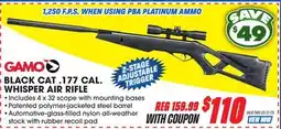 Big 5 Gamo Black Cat Whisper .177 Cal. Air Rifle offer