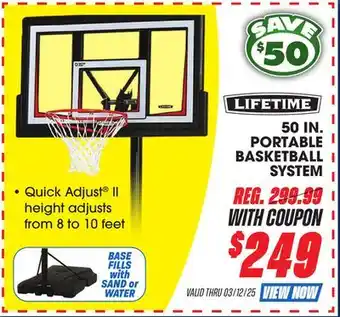 Big 5 Lifetime 50 Portable Basketball Hoop offer