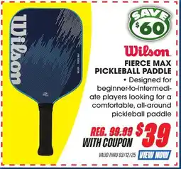 Big 5 Wilson Fierce Max Pickleball Paddle offer