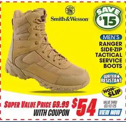 Big 5 Smith & Wesson Ranger Side-Zip Water Resistant Men's Tactical Service Boots offer