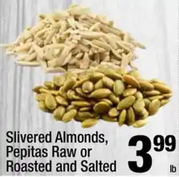 Super King Markets Slivered Almonds, Pepitas Raw or Roasted and Salted offer