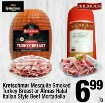 Super King Markets Kretschmar Mesquite Smoked Turkey Breast or Almas Halal Italian Style Beef Mortadella offer