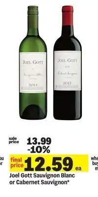 Meijer Joel Gott Sauvignon Blanc or Cabernet Sauvignon offer