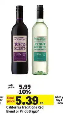 Meijer California Traditions Red Blend or Pinot Grigio offer