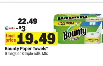 Meijer Bounty Paper Towels offer