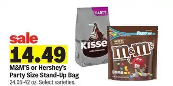 Meijer M & M' S or Hershey's Party Size Stand-Up Bag offer