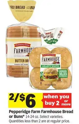 Meijer Pepperidge Farm Farmhouse Bread or Buns offer