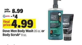 Meijer Dove Men Body Wash 26 oz. or Body Scrub* 9 oz offer