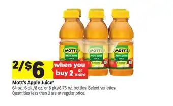 Meijer Mott's Apple Juice offer