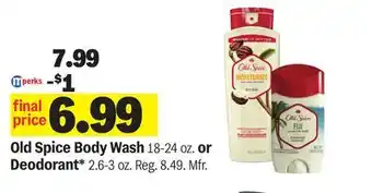 Meijer Old Spice Body Wash 18-24 oz. or Deodorant 2.6-3 oz offer