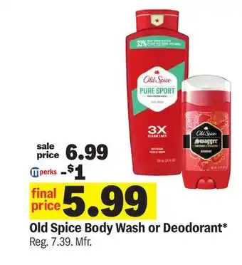 Meijer Old Spice Body Wash or Deodorant offer