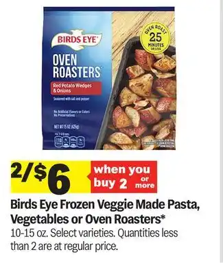 Meijer Birds Eye Frozen Veggie Made Pasta, Vegetables or Oven Roasters offer