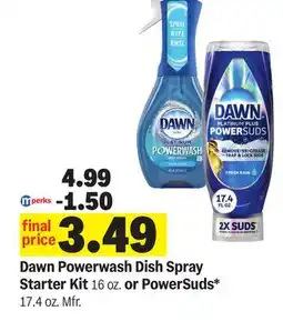 Meijer Dawn Powerwash Dish Spray Starter Kit 16 oz. or PowerSuds* 17.4 oz offer