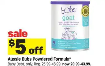 Meijer Aussie Bubs Powdered Formula Baby offer