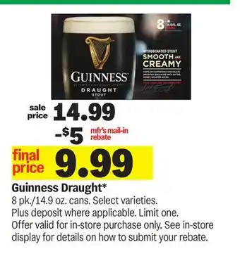 Meijer Guinness Draught offer