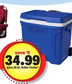 Meijer Igloo 28 Qt. Roller Cooler offer