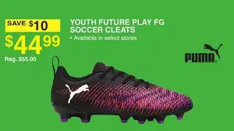 Dunham's Sports PUMA YOUTH FUTURE PLAY FG SOCCER CLEATS offer