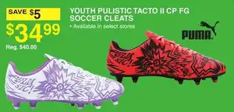 Dunham's Sports YOUTH PULISTIC TACTO II CP FG SOCCER CLEATS offer