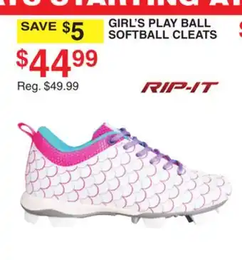 Dunham's Sports RIP-IT GIRL'S PLAY BALL SOFTBALL CLEATS offer