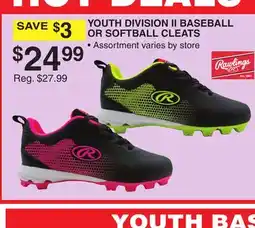 Dunham's Sports YOUTH DIVISION II BASEBALL OR SOFTBALL CLEATS offer