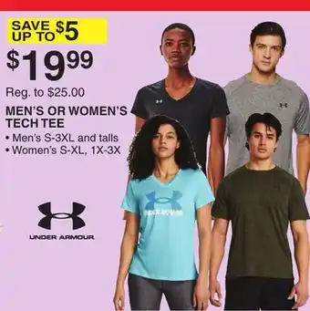 Dunham's Sports MEN'S OR WOMEN'S TECH TEE offer