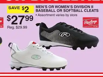 Dunham's Sports MEN'S WOMEN'S DIVISION II BASEBALL OR SOFTBALL CLEATS offer