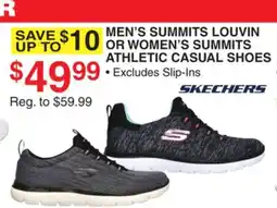 Dunham's Sports SKECHERS MEN LOUVIN OR WOMEN'S SUMMITS ATHLETIC CASUAL SHOES offer