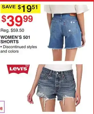 Dunham's Sports LEVI'S WOMEN'S 501 SHORTS offer