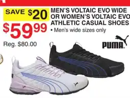 Dunham's Sports PUMA MEN'S VOLTAIC EVO WIDE OR WOMEN'S VOLTAIC EVO ATHLETIC CASUAL SHOES offer