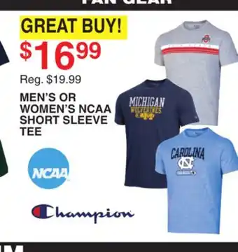 Dunham's Sports CHAMPION MEN'S OR WOMEN'S NCAA SHORT SLEEVE TEE offer