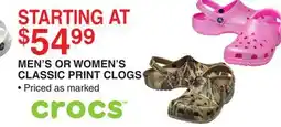 Dunham's Sports MEN'S OR WOMEN'S CLASSIC PRINT CLOGS offer