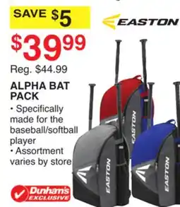 Dunham's Sports EASTON ALPHA BAT PACK offer