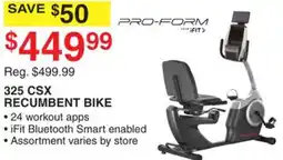 Dunham's Sports 325 CSX RECUMBENT BIKE offer