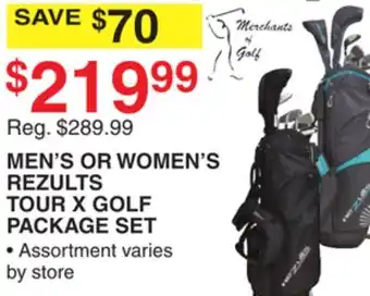 Dunham's Sports MEN'S OR WOMEN'S REZULTS TOUR X GOLF PACKAGE SET offer