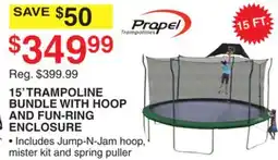 Dunham's Sports 15' TRAMPOLINE BUNDLE WITH HOOP AND FUN-RING ENCLOSURE offer