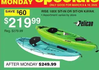 Dunham's Sports RISE 100X SIT-IN OR SIT-ON KAYAK offer