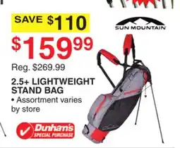 Dunham's Sports SUN MOUNTAIN 2.5+ LIGHTWEIGHT STAND BAG offer