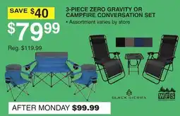 Dunham's Sports 3-PIECE ZERO GRAVITY OR CAMPFIRE CONVERSATION SET offer