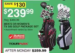 Dunham's Sports MEN'S OR WOMEN'S TX 500 GOLF PACKAGE SET offer