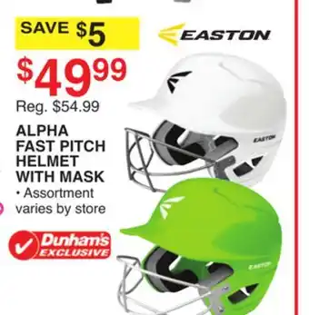 Dunham's Sports ALPHA FAST PITCH HELMET WITH MASK offer