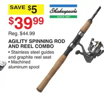 Dunham's Sports SHAKESPEARE AGILITY SPINNING ROD AND REEL COMBO offer