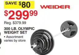 Dunham's Sports WEIDER 300 LB. OLYMPIC WEIGHT SET offer